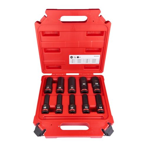 Jeu de douilles longues 1/2'' Shockwave 1/2'' IMPACT SOCKET SET DEEP-10PC MILWAUKEE 4932480457 photo du produit Principale L