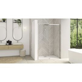 Paroi de douche SMART DESIGN Kinedo coulissant 157x170 blanc verre transparent sans seuil gauche C-2 - PA9237BTNEG-2 pas cher Principale M