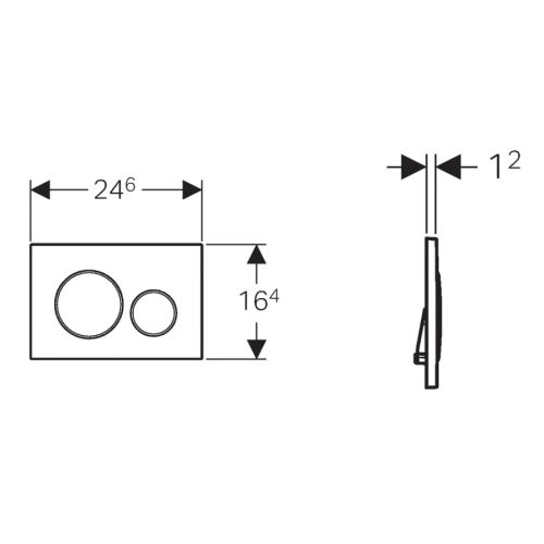 Plaque de d&eacute;clenchement double touche SIGMA 20 inox bross&eacute; - GEBERIT - 115.882.SN.1 pas cher Secondaire 1 L
