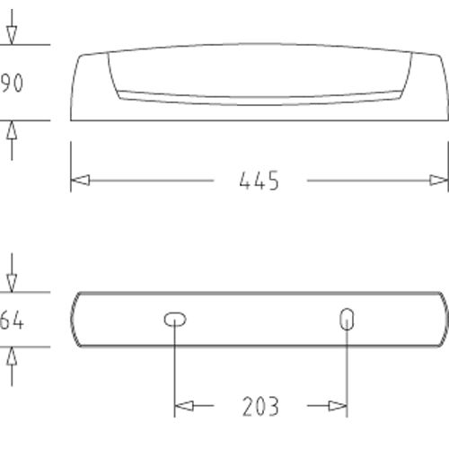 R&eacute;glette salle de bain EO S19 sans source lumineuse blanc SSL avec prise PC 2P+T - LEBENOID - 055214 pas cher Secondaire 1 L