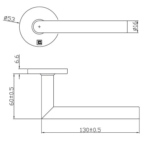 Béquille ronde double sur rosace Jade Slim diamètre 16 SL01 inox poli - HERACLES - B-INOX-SL01 pas cher Secondaire 3 L