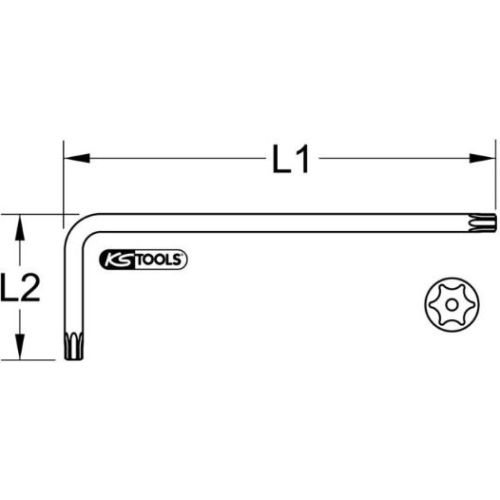 Clé mâle Ks tools Torx percé longue TB 5 KS TOOLS 151.2955 photo du produit Secondaire 1 L