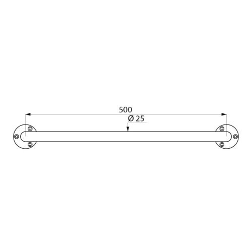 Barre d'appui droite ECO D25 L500 Inox poli brillant - DELABIE - 532 pas cher Secondaire 1 L