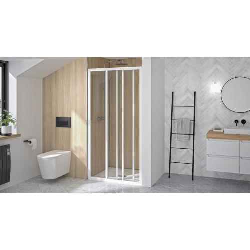 SUPRA 3V 2 volets coulissants 80 cm profilé blanc verre transparent KINEDO PA1550BTN photo du produit