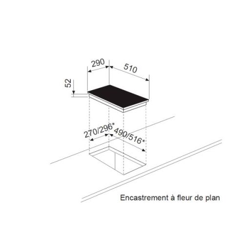 Plaque de cuisson induction 3,4kW 2 feux GLEM - CUISIBANE - ELGL2FIN pas cher Secondaire 1 L