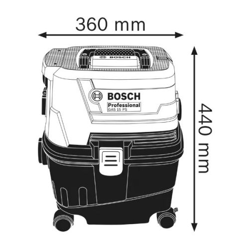 Aspirateur 1100W GAS 15 PS de 15 l eau et poussière BOSCH 06019E5100 photo du produit Secondaire 1 L