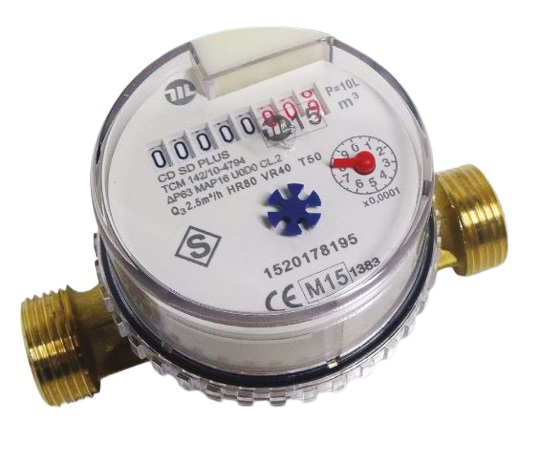 SOMATHERM Compteur divisionnaire double interrupteur eau froide  - 1450-02 