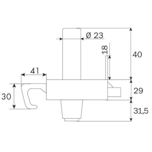 Serrure monopoint ZENITH 571 vertical tirage cylindre de 45mm droite - ISEO - 25080451.5 pas cher Secondaire 2 L