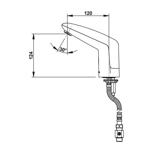 Robinet électronique pour lavabo VOLTA 3 l/min avec robinet d'arrêt PRESTO 55060 photo du produit Secondaire 1 L