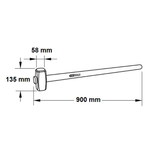 Masse couple manche frêne 3 kg KS TOOLS 142.6300 photo du produit Secondaire 1 L