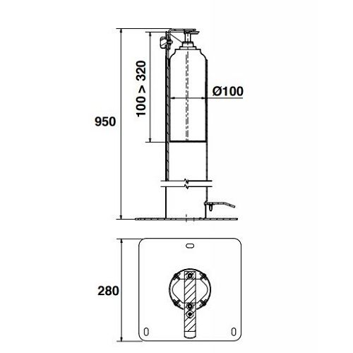 Présentoir à pédale de gel hydroalcoolique 950 mm noir MERMIER 500017 photo du produit Secondaire 1 L