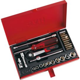 Coffret 1/4'' de 26 outils Sam outillage 6 pans en mm - 73-RA26 photo du produit Principale M