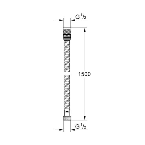 Flexible de douche ROTAFLEX METAL LONG-LIFE TWISTSTOP 1,5 m chromé GROHE PROFESSIONAL 28417001 photo du produit Secondaire 1 L