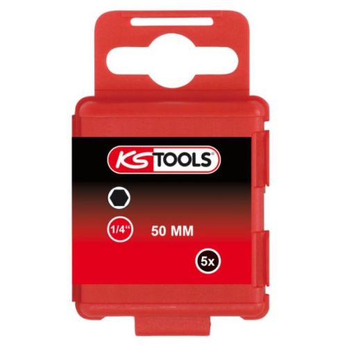 Boîte de 5 embouts de vissage 6 pans 50 mm 1/4'' 2 mm KS TOOLS 911.2804 photo du produit Secondaire 2 L