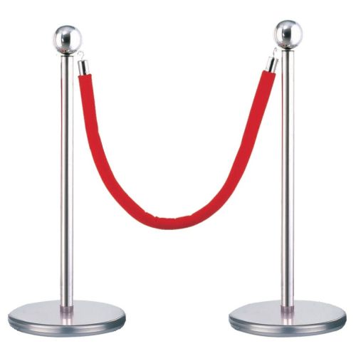 Poteau à corde acier tête ronde H1m chromé - VISO - SW2RSL pas cher Secondaire 1 L