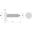 Vis à tôle tête bombée 6 lobes inviolable avec téton central A2 ISO 7380 4,8X32 - ACTON - 628104,8X32 pas cher Secondaire 3 S