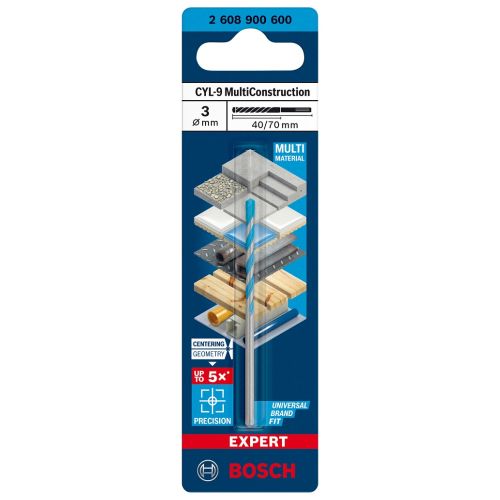 Foret MultiConstruction CYL-9 Expert 3 x 40 x 70mm - BOSCH EXPERT - 2608900600 pas cher Secondaire 4 L