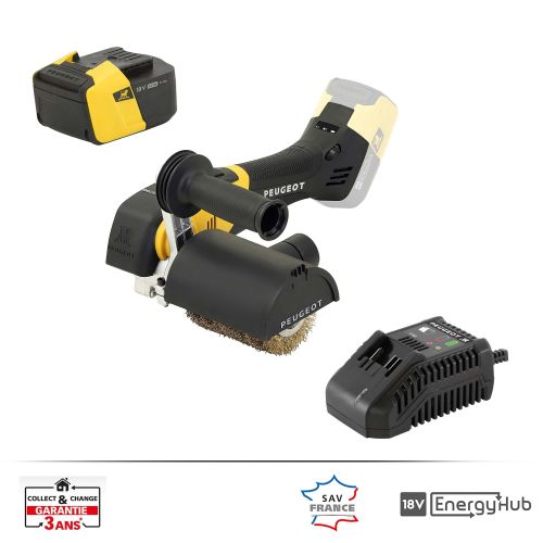Rénovateur 18 V EnergyBrush-18VBL Brushless + batterie 5 Ah + chargeur PEUGEOT OUTILLAGE 650381 photo du produit Secondaire 1 L