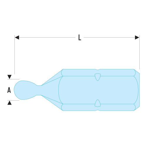 Embout standards s&eacute;rie 1 &agrave; t&ecirc;te sph&eacute;rique pour vis 6 pans creux 3mm - FACOM - ETS.103 pas cher Secondaire 1 L