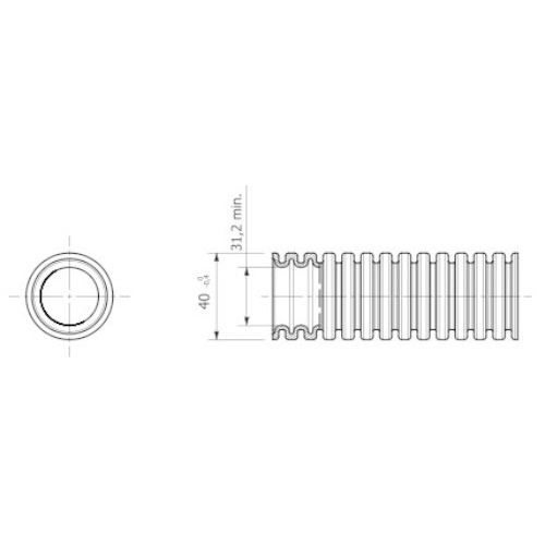 Conduit cintrable moyen ICTA autorétractable avec tire-fils gris foncé D 40 mm GEWISS DX20540R photo du produit Secondaire 3 L