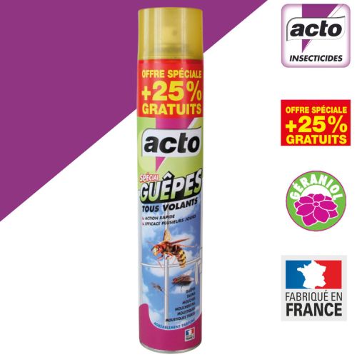 Aérosol spécial guêpes - volants au géraniol 400 ml ACTO INSECTICIDES GUEP17 photo du produit Secondaire 3 L