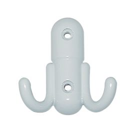 Grand crochet double zamak laqu&eacute; blanc - CADAP - CR007/5S pas cher Principale M