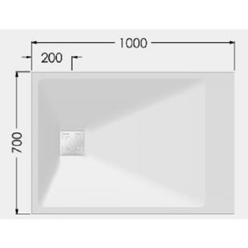 Receveur ONYX blanc 1700x800mm avec bonde - AKW - 12834WH-CH pas cher Secondaire 2 L