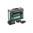 Set de base 2 batteries 18V 4Ah LIHD + chargeur rapide + coffret METABOX - METABO - 685130000 pas cher