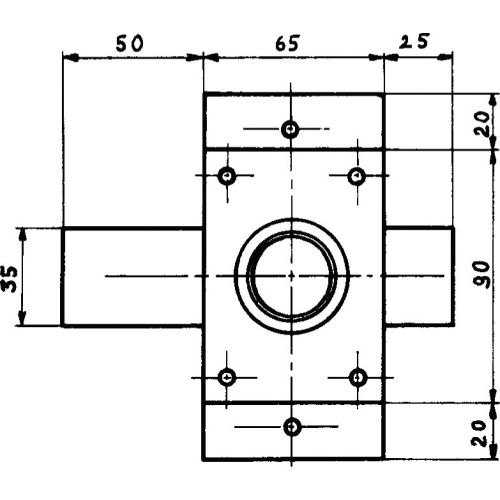 Verrou double entrée 65 mm à protège pompe MUEL 1070F pas cher Secondaire 1 L