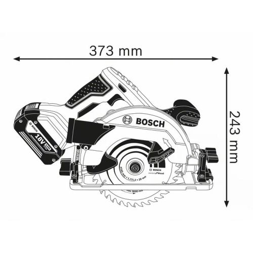 Scie circulaire 18V GKS 18V-57 G + 2 batteries Procore 8 Ah + chargeur + coffret L-BOXX BOSCH 06016A210H photo du produit Secondaire 4 L