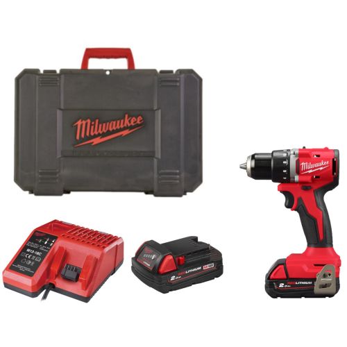 Perceuse visseuse 18 V M18 BLDDRC-202C brushless 60 Nm + 2 batteries 2 Ah + chargeur en coffret MILWAUKEE 4933492833 photo du produit Principale L