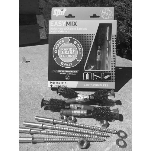 4 kits de cheville mécano-chimique EASYMIX pour charges lourdes M8x40 - SPIT - 060197 pas cher Secondaire 10 L