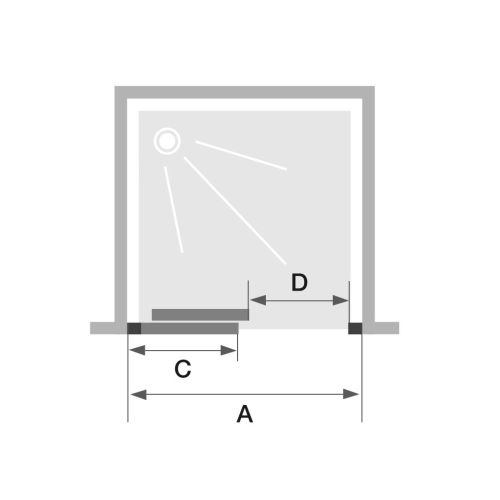 Porte coulissante SUPRA III C 120cm chromé verre transparent - KINEDO - PA1541CTN pas cher Secondaire 2 L