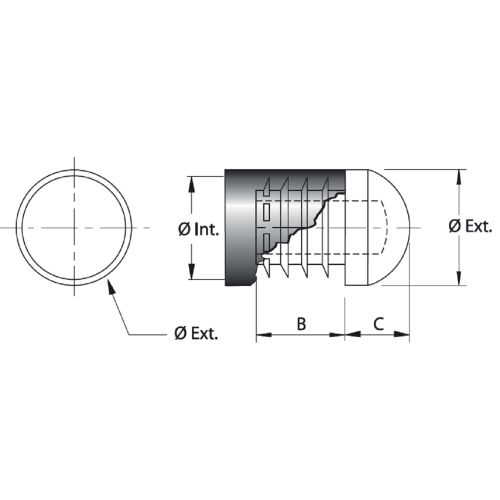 EMBOUT RENTRANT TUBE ROND D22 NR photo du produit Secondaire 1 L