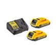 Pack 2 batteries 18 V 2 Ah XR Li-Ion + chargeur DEWALT DCB115D2-QW photo du produit