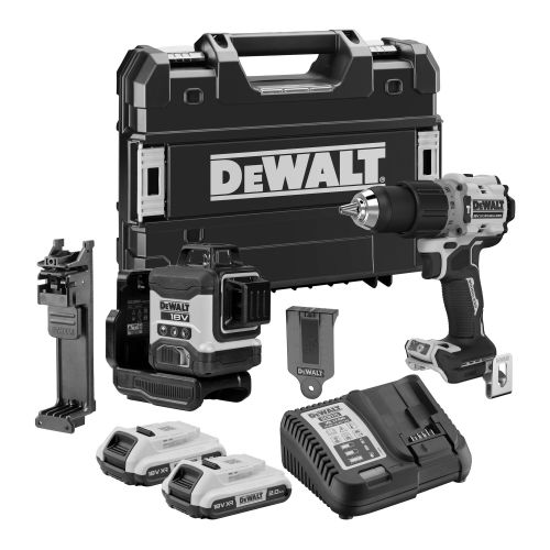 Pack 2 outils 18V XR (DCLE34031 + DCD805) + 2 batteries 2Ah + chargeur + coffret T-STAK - DEWALT - DCK2095D2T-QW pas cher