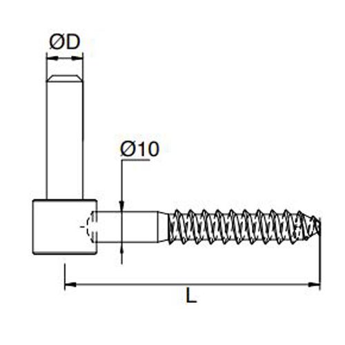 Gond vis bois diam&egrave;tre 14 mm cataphor&egrave;se noir TORBEL 6110144 photo du produit Secondaire 1 L