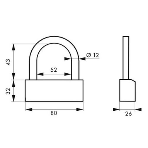 Cadenas Nautic 68 x 80 mm à 3 clés THIRARD 00068801 photo du produit Secondaire 1 L