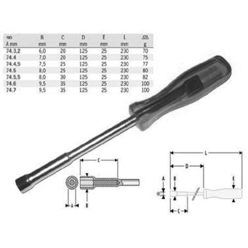 Clé à douille emmanchée forgée 6 pans 4mm - FACOM - 74.4 pas cher Secondaire 1 L