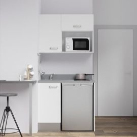 Kitchenette KOOL 100 cm Cuisibane emplacements frigo top et micro-ondes pas cher Principale M