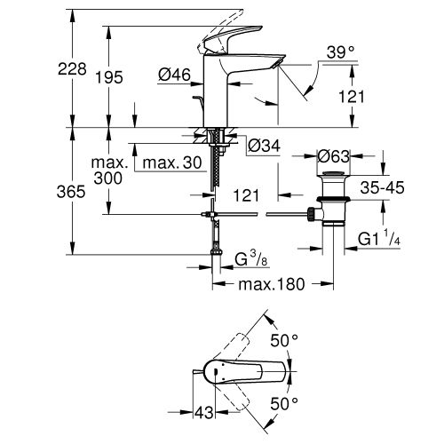 Mitigeur de lavabo EUROSMART monocommande TM - GROHE PROFESSIONAL - 23322003 pas cher Secondaire 4 L