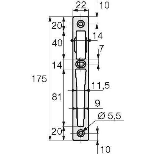 Gâche aluminium largeur 22mm épaisseur 14mm anodisé argent - STREMLER - 2839.10.6 pas cher Secondaire 1 L