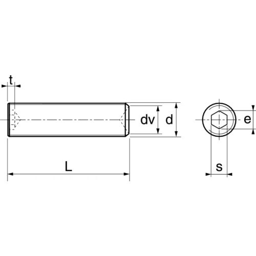 Vis à métaux sans-tête hexagonale creuse bout cuvette A4 DIN 916 10X40 boîte de 100 - ACTON - 6420710X40 pas cher Secondaire 2 L