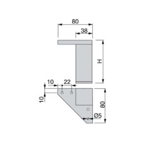 Pied carré ABS C38 hauteur 120 mm aspect alu - EMUCA - 3167425 pas cher Secondaire 1 L