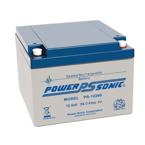 Batterie rechargeable 12V DC 24Ah flamme retardante - POWERSONIC - PS12260GB pas cher Principale L