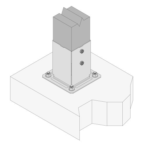 Pied de poteau jardin à boulonner 70x70mm - SIMPSON STRONG - PPJBT70 pas cher Secondaire 1 L