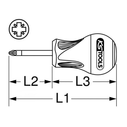 Tournevis Ultimateplus® tom pouce Pozidriv® PZ3 38 mm KS TOOLS 922.6085 photo du produit Secondaire 1 L