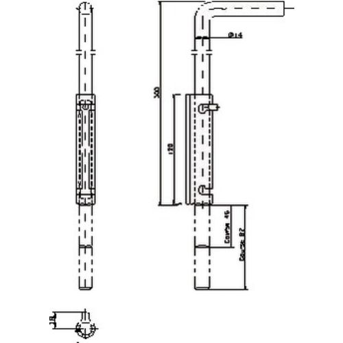 Verrou à douille renforcé à souder tige zinguée 16 x 500 - MANTION - 1316SO pas cher Secondaire 1 L