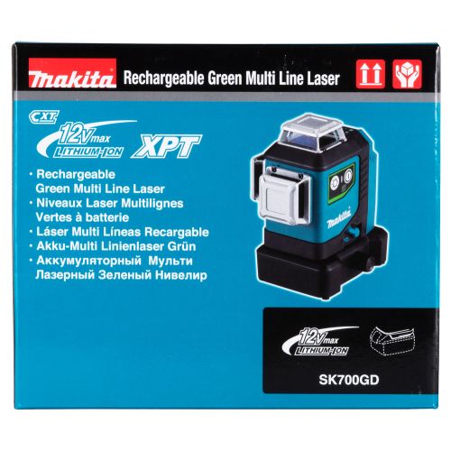 Laser à faisceau vert 12 V avec 4 lignes verticales et horizontales (sans batterie ni chargeur) MAKITA SK700DGD photo du produit Secondaire 8 L