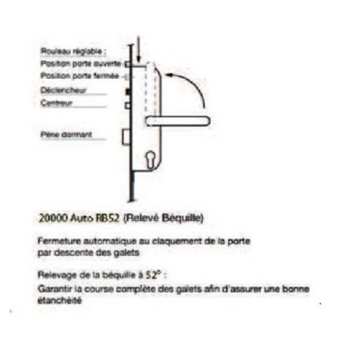 Serrure 4 points série 20215 automatique L2150 mm têtière 16 mm Axe 40 mm sans gâche VACHETTE 26766000 photo du produit Secondaire 2 L